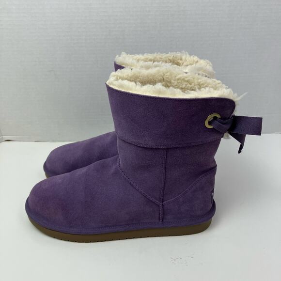 Koolaburra by UGG Shoes - Koolaburra by UGG Sz 5 Andrah Suede Short Boots Elderberry Purple Lavender Bow